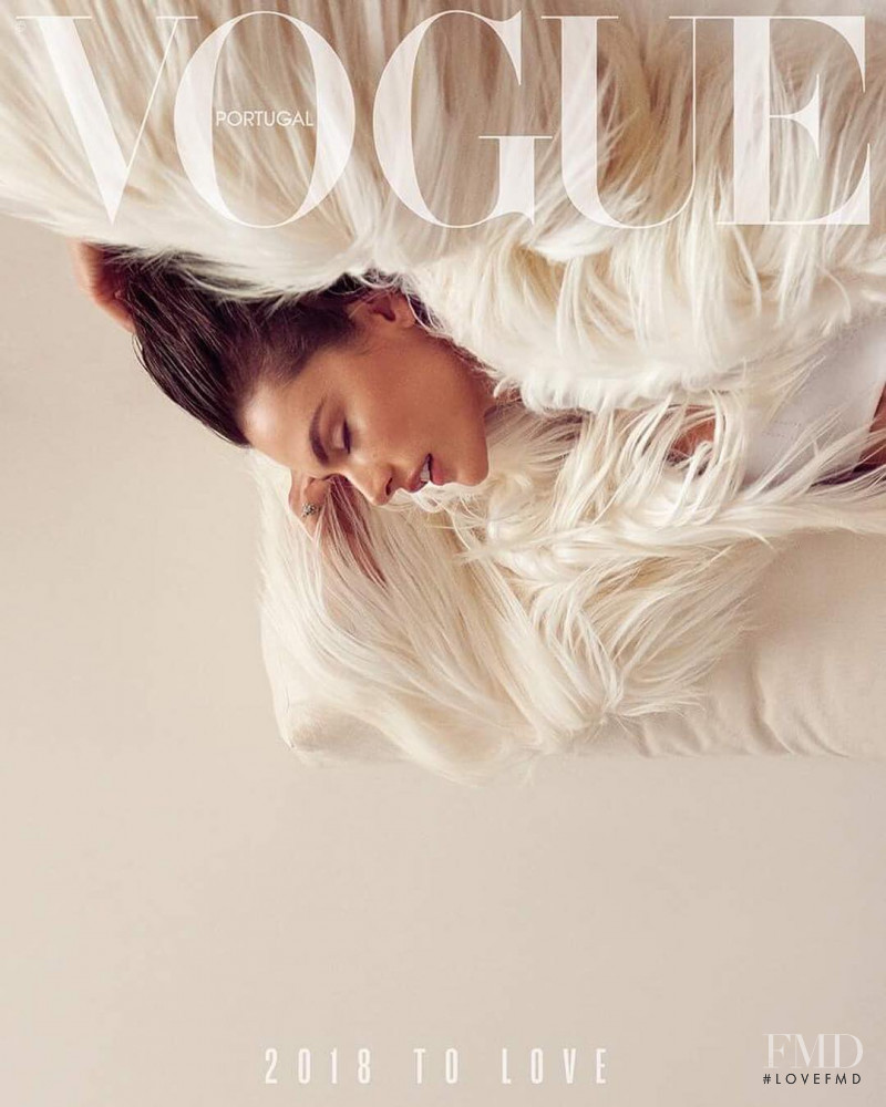 Alessandra Ambrosio featured on the Vogue Portugal cover from January 2018