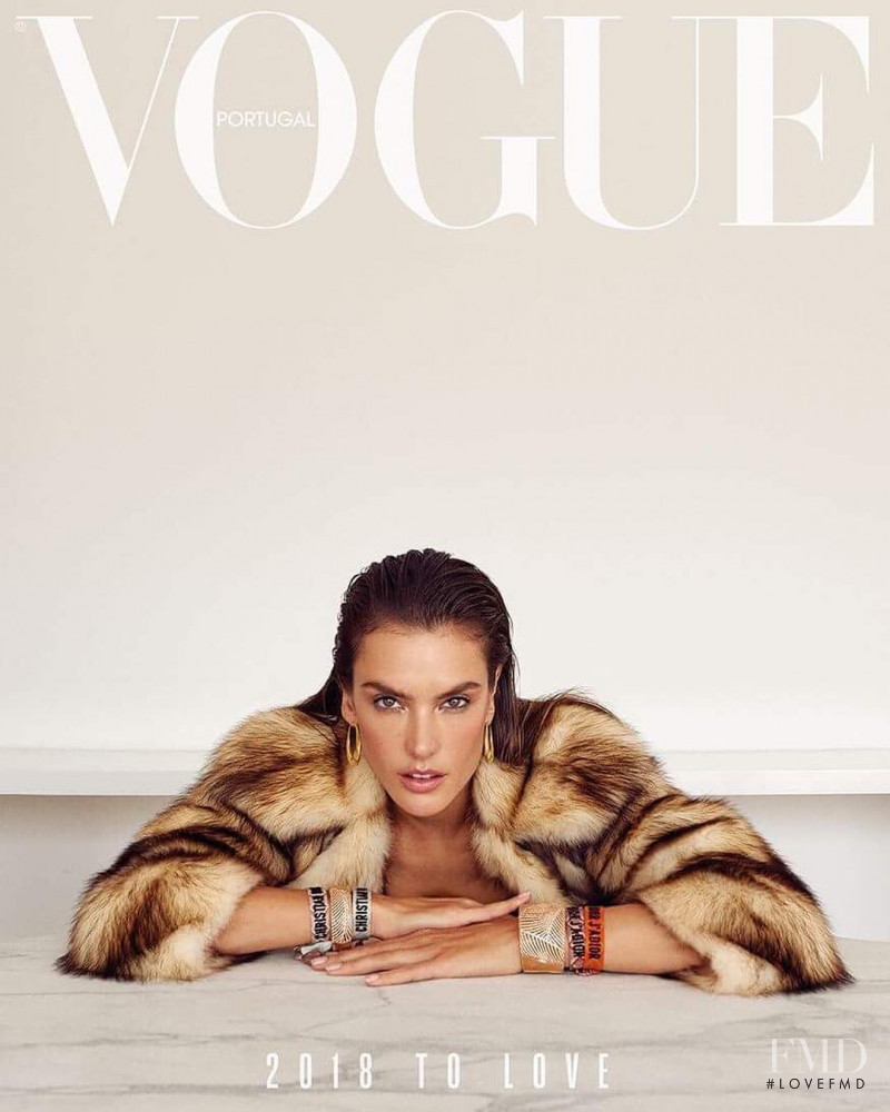 Alessandra Ambrosio featured on the Vogue Portugal cover from January 2018