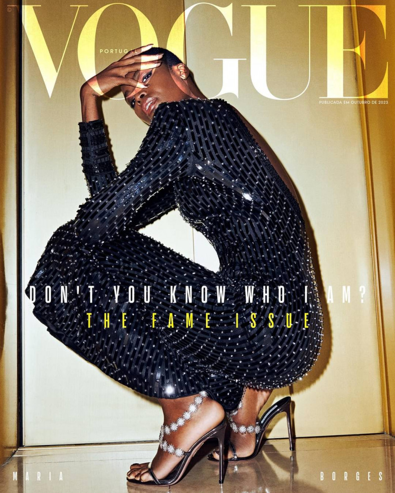 Maria Borges featured on the Vogue Portugal cover from October 2023