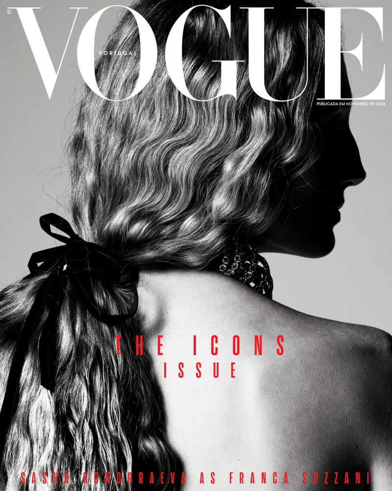 Sasha Konograeva featured on the Vogue Portugal cover from November 2024