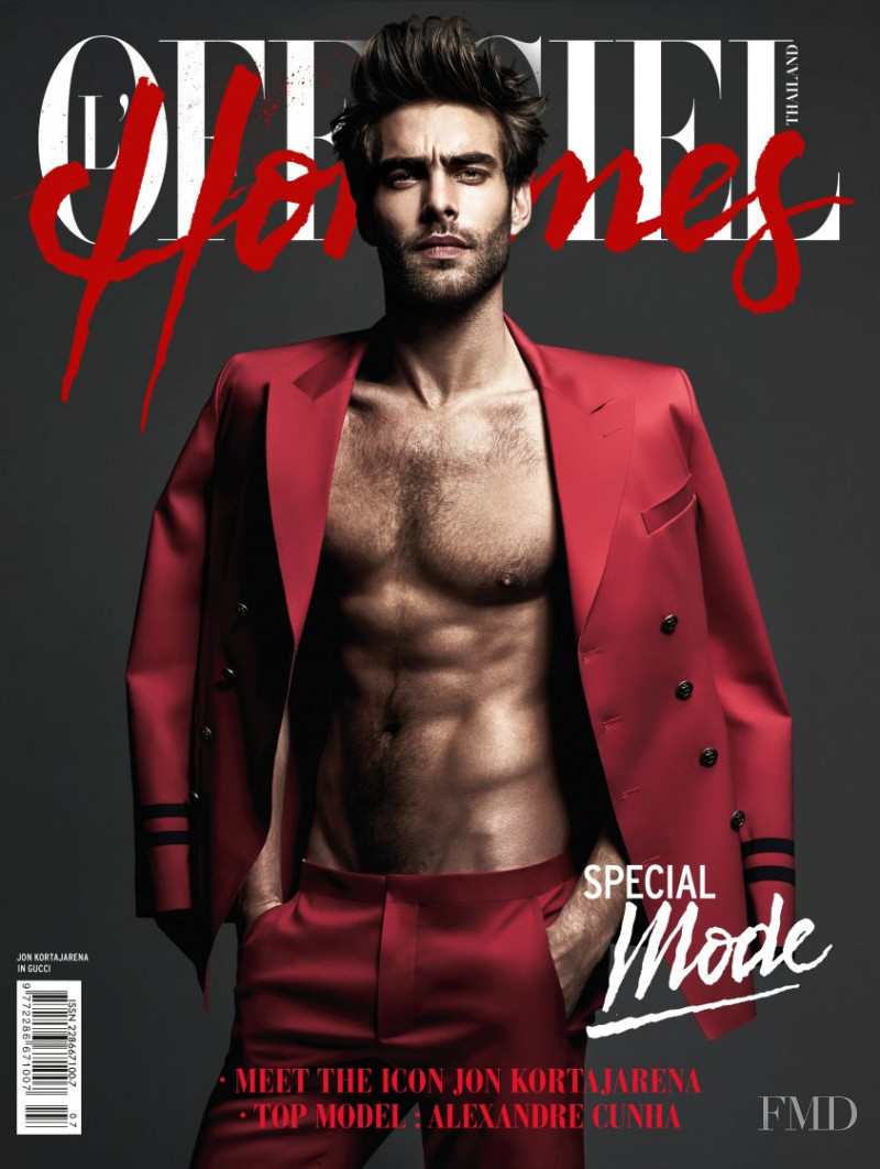 Jon Kortajarena featured on the L\'Officiel Hommes Thailand cover from March 2015