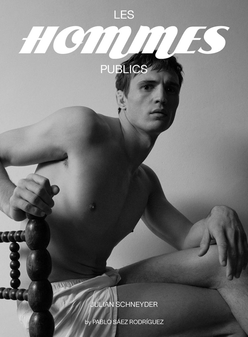 Julian Schneyder featured on the Les Hommes Publics cover from April 2021
