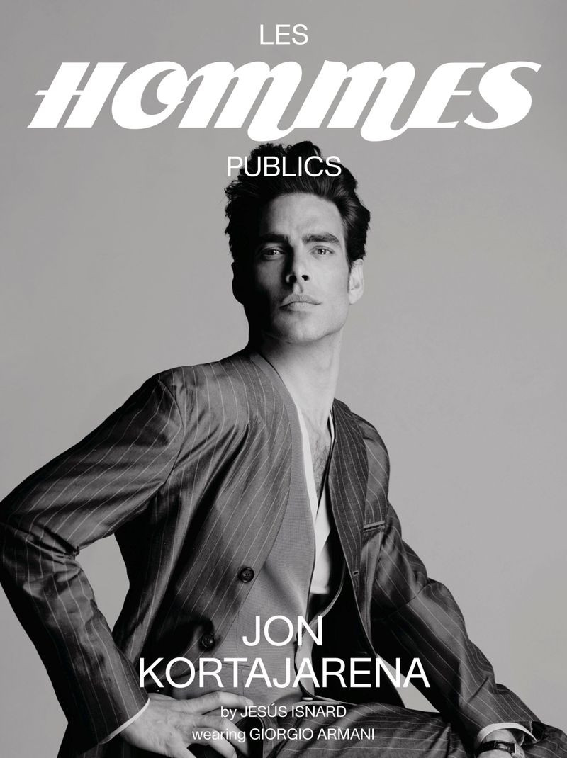 Jon Kortajarena featured on the Les Hommes Publics cover from March 2025