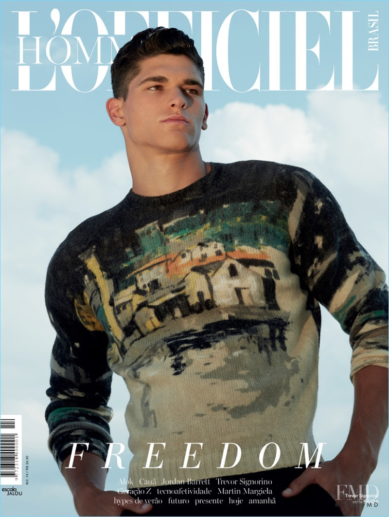 Trevor Signorino featured on the L\'Officiel Hommes Brazil cover from January 2018