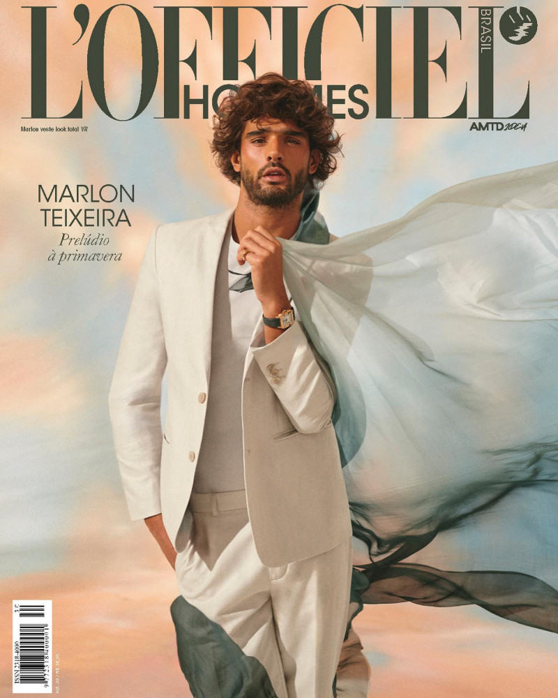 Marlon Teixeira featured on the L\'Officiel Hommes Brazil cover from October 2023
