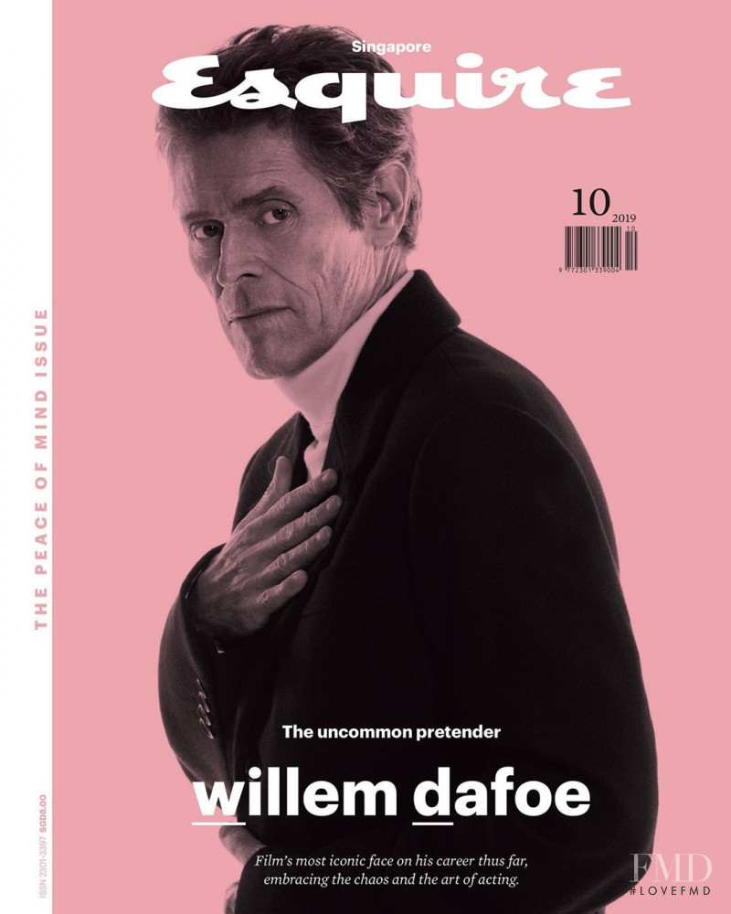 Willem Dafoe featured on the Esquire Singapore cover from October 2019