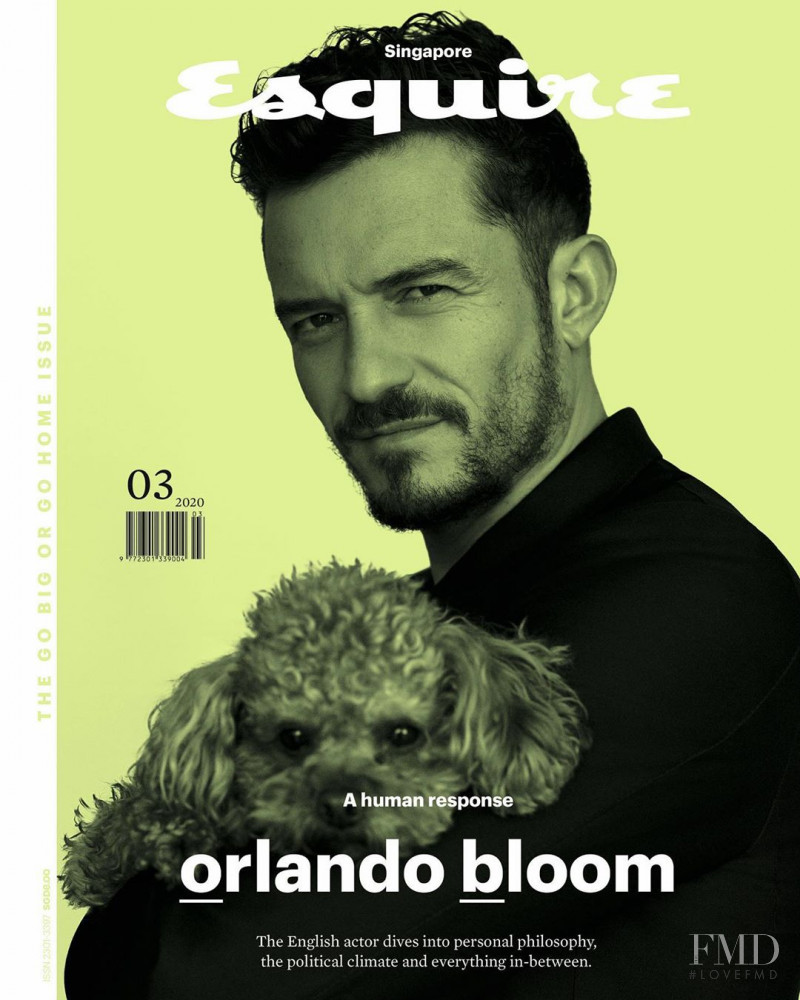 Orlando Bloom  featured on the Esquire Singapore cover from March 2020