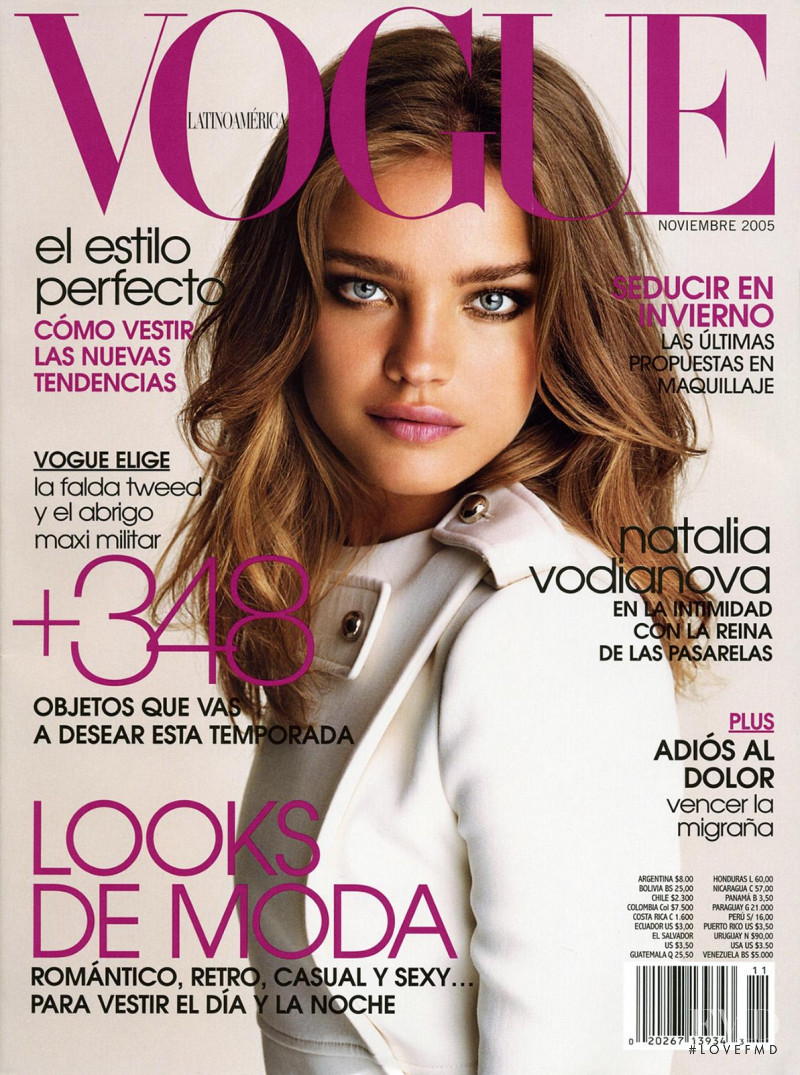 Natalia Vodianova featured on the Vogue Latin America cover from November 2005