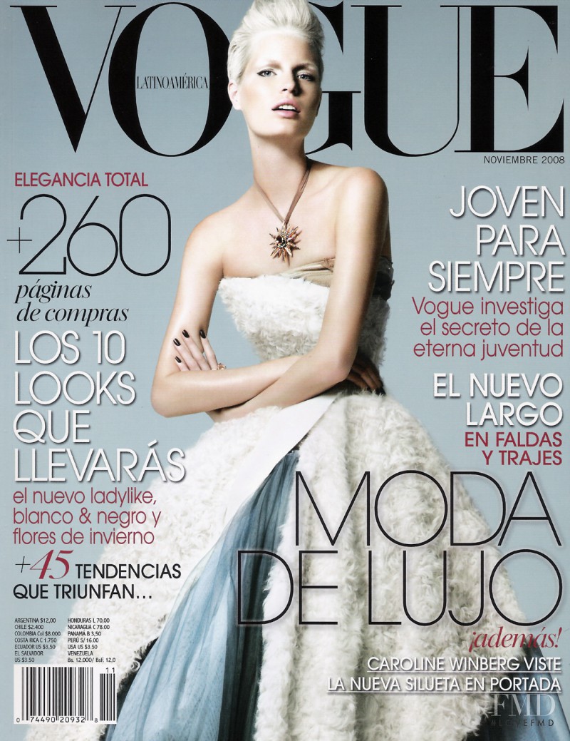 Caroline Winberg featured on the Vogue Latin America cover from November 2008