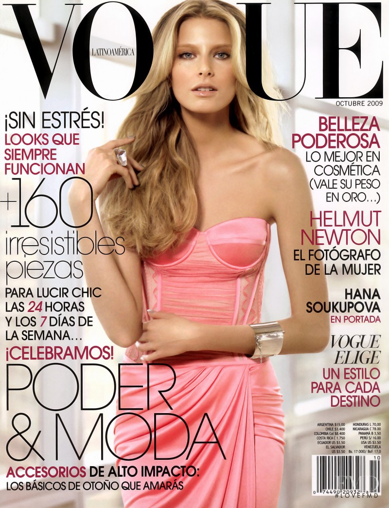 Hana Soukupova featured on the Vogue Latin America cover from October 2009