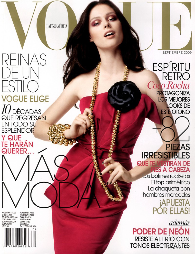 Coco Rocha featured on the Vogue Latin America cover from September 2009
