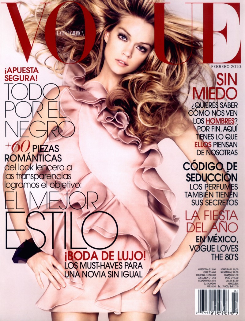 Lindsay Ellingson featured on the Vogue Latin America cover from February 2010