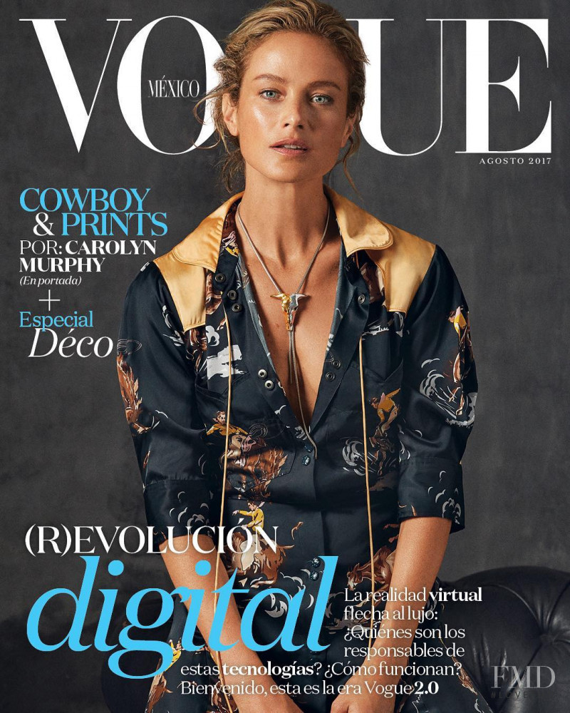 Carolyn Murphy featured on the Vogue Latin America cover from August 2017