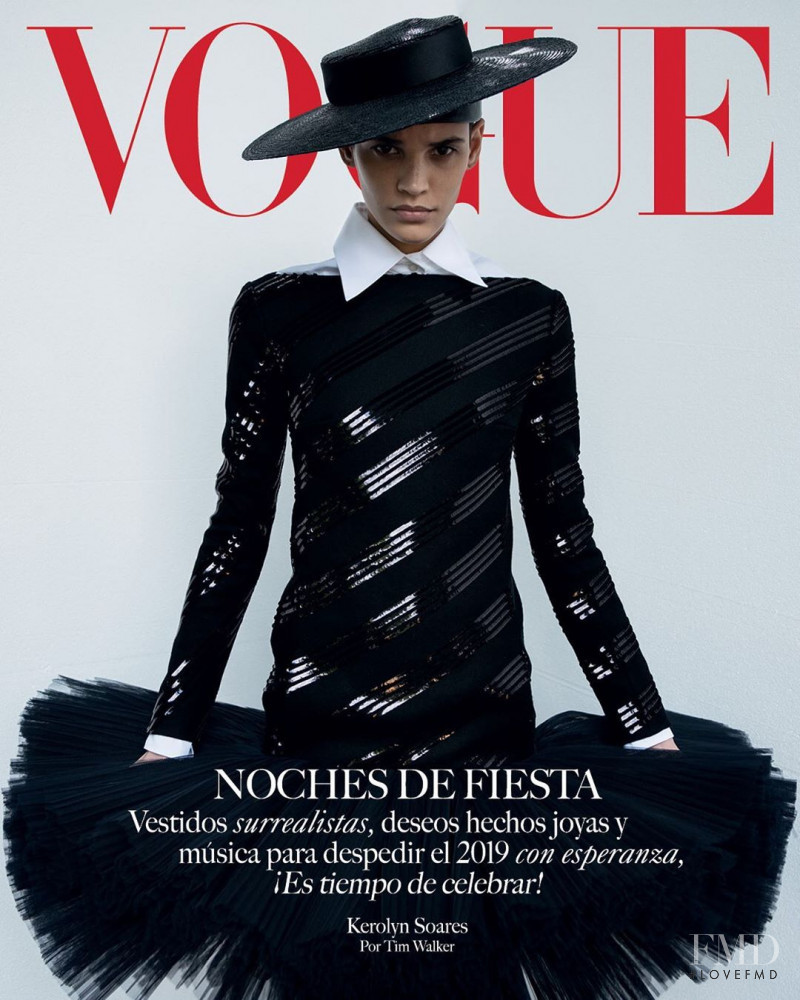 Kerolyn Soares featured on the Vogue Latin America cover from December 2019