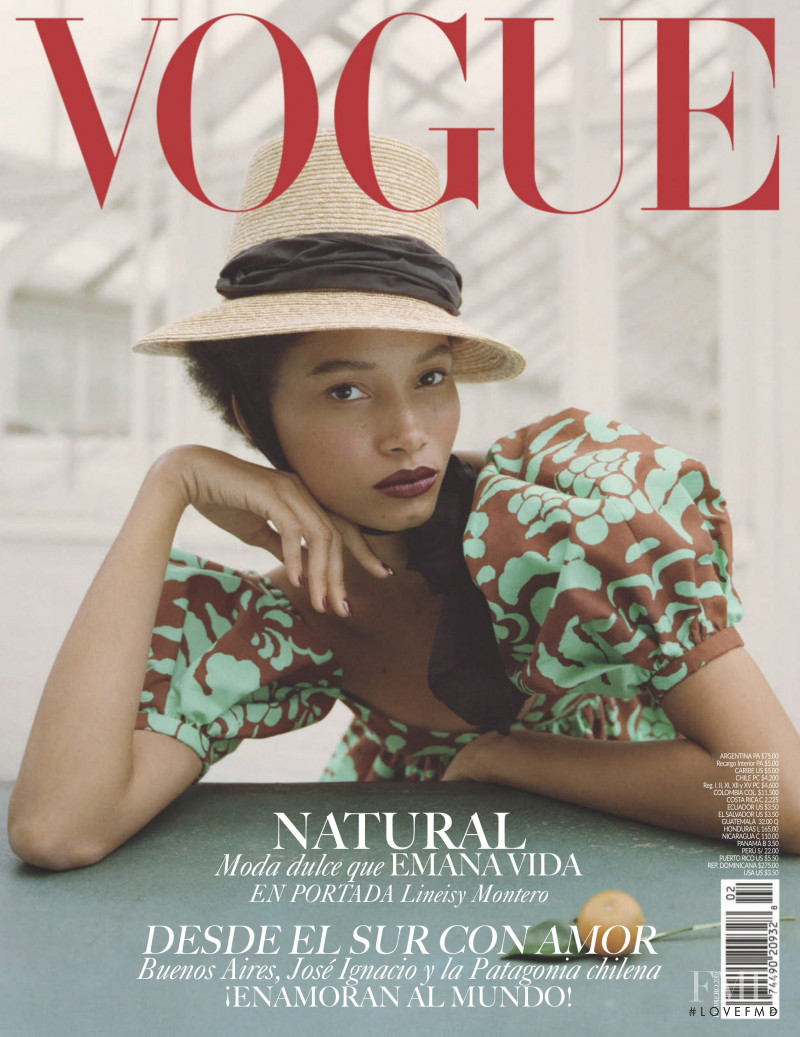 Lineisy Montero featured on the Vogue Latin America cover from February 2019