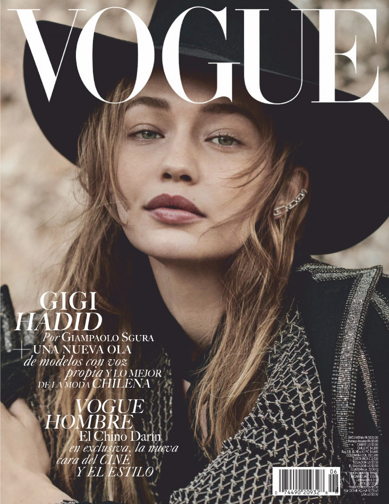 Gigi Hadid featured on the Vogue Latin America cover from June 2019