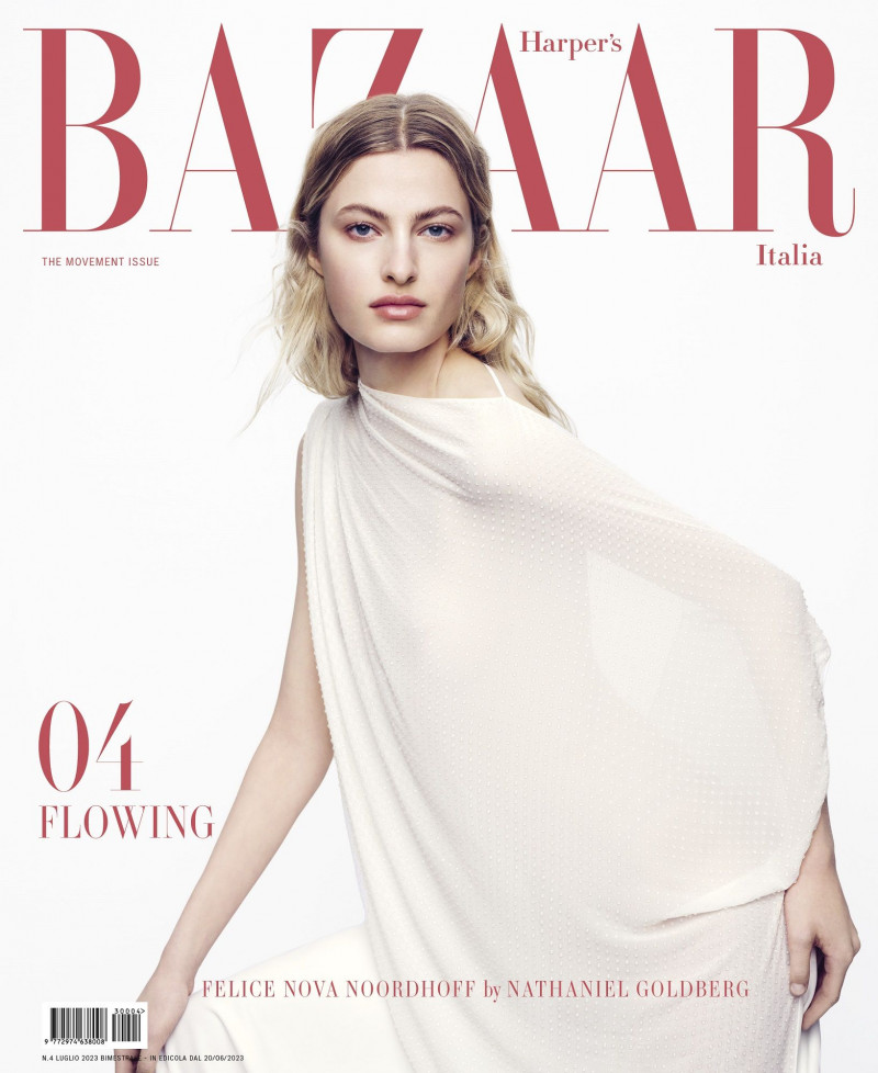 Felice Noordhoff featured on the Harper\'s Bazaar Italy cover from July 2023