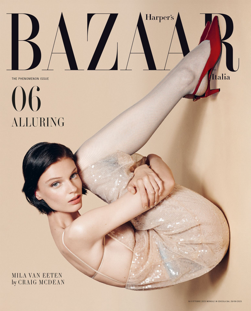 Mila van Eeten featured on the Harper\'s Bazaar Italy cover from October 2023