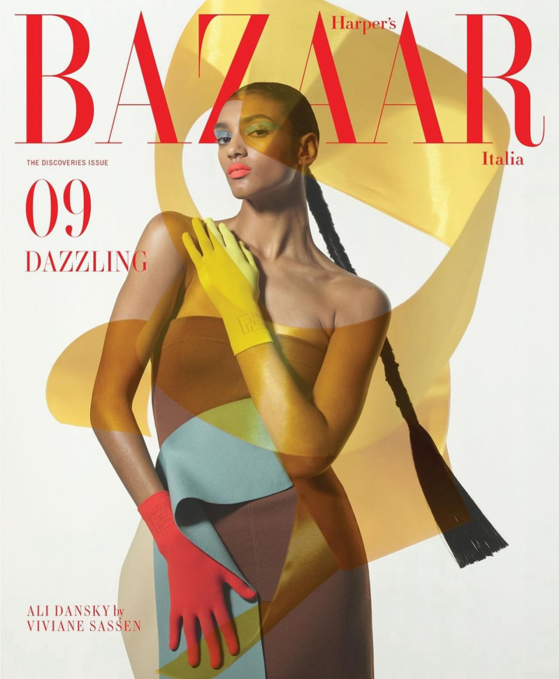 Ali Dansky featured on the Harper\'s Bazaar Italy cover from February 2024