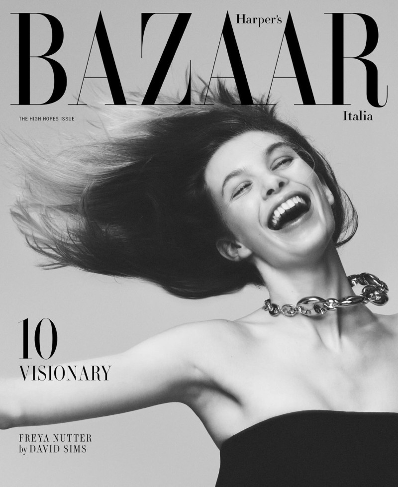Freya Nutter featured on the Harper\'s Bazaar Italy cover from March 2024