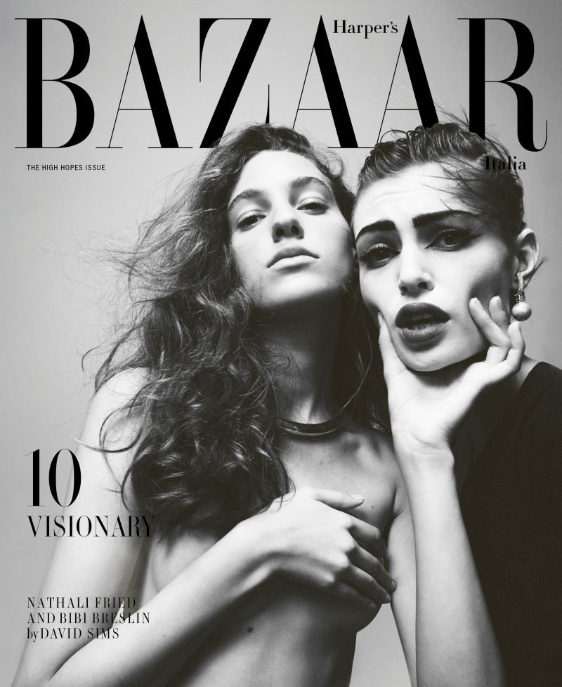Bibi Breslin featured on the Harper\'s Bazaar Italy cover from March 2024