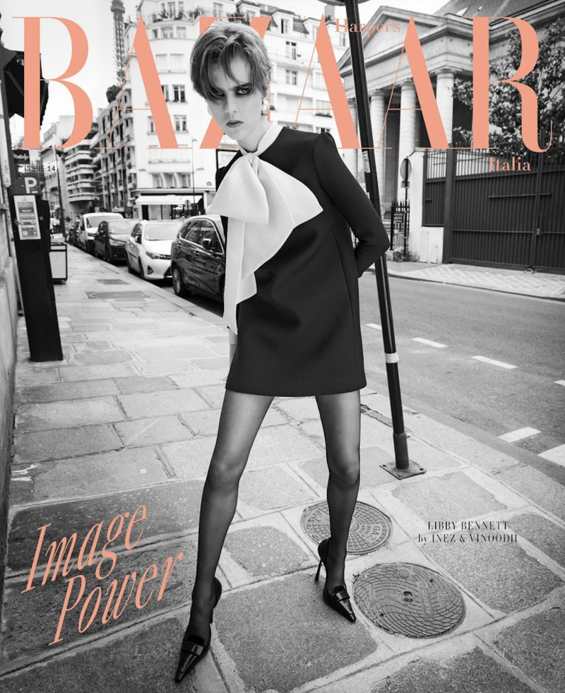 Libby Bennett featured on the Harper\'s Bazaar Italy cover from October 2024