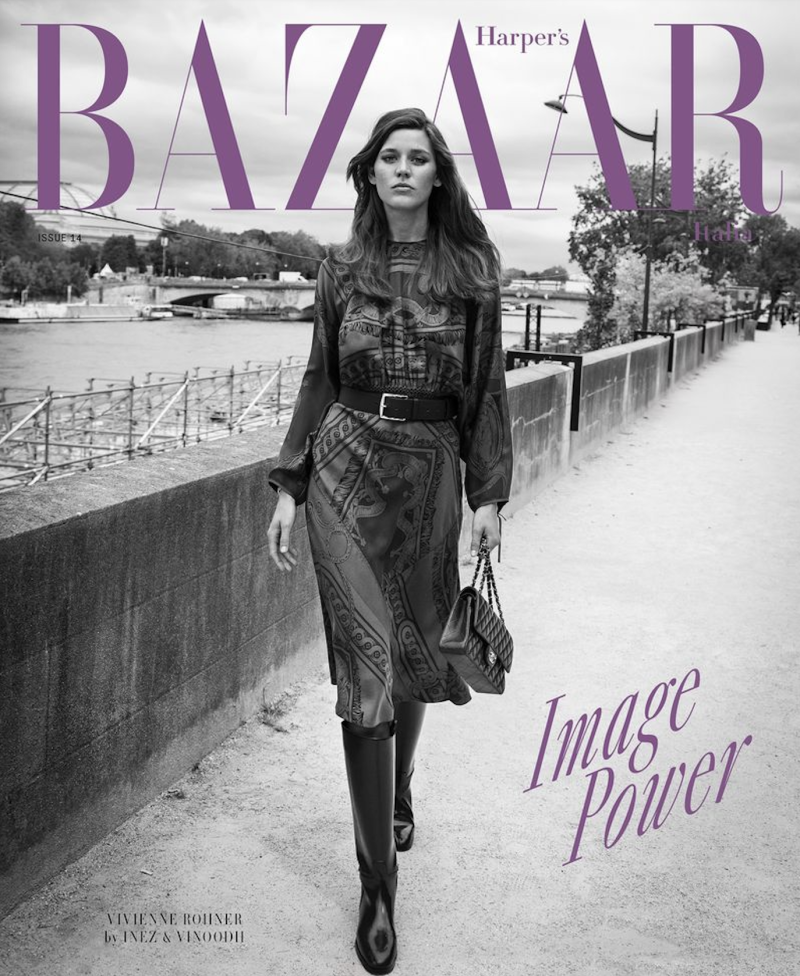 Vivienne Rohner featured on the Harper\'s Bazaar Italy cover from October 2024