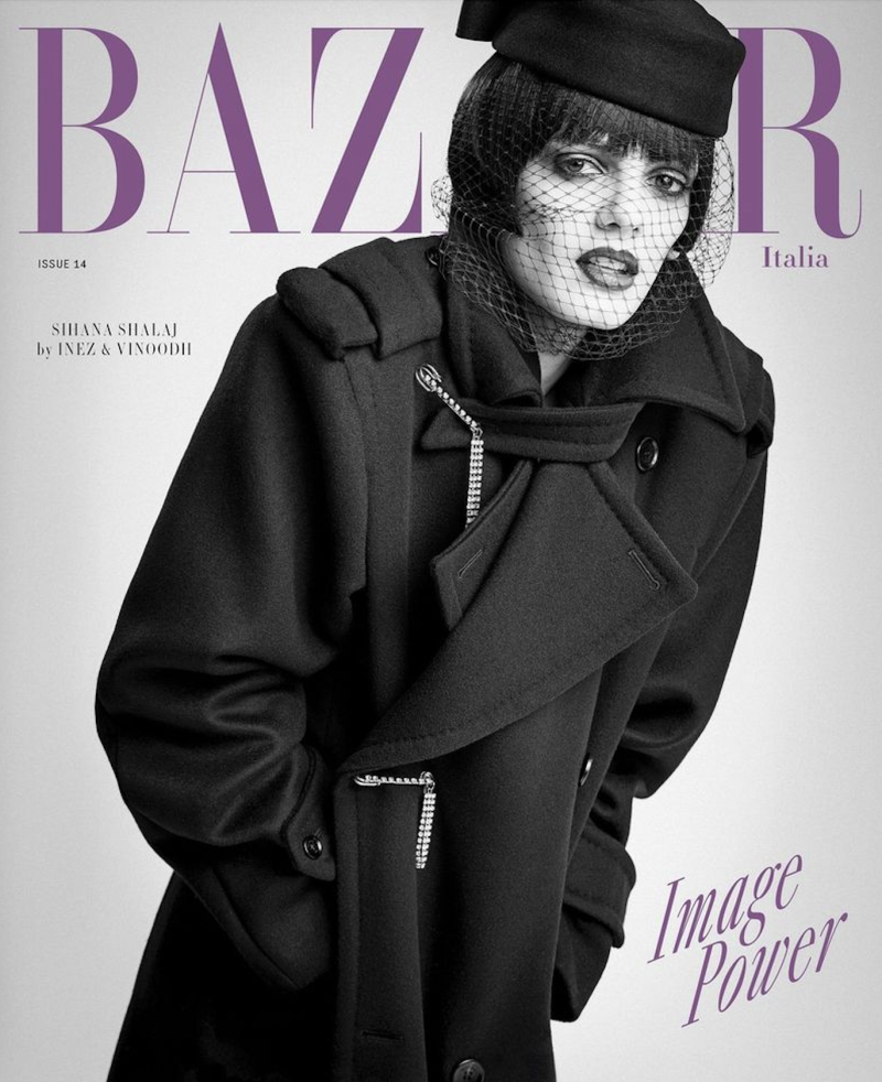 Sihana Shalaj featured on the Harper\'s Bazaar Italy cover from October 2024