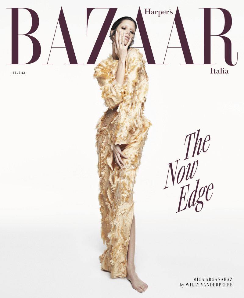 Mica Arganaraz featured on the Harper\'s Bazaar Italy cover from September 2024