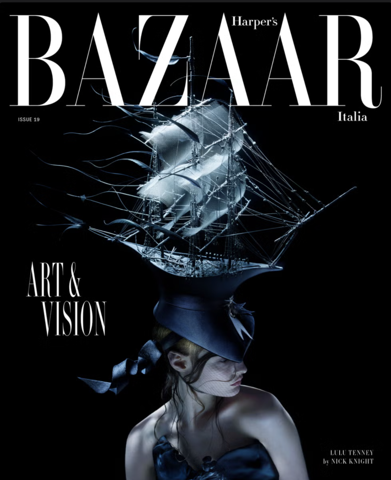 Lulu Tenney featured on the Harper\'s Bazaar Italy cover from April 2025