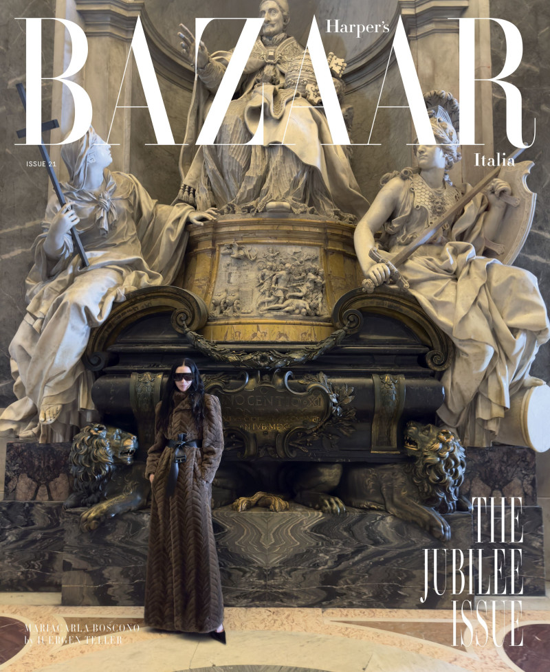 Mariacarla Boscono featured on the Harper\'s Bazaar Italy cover from June 2025