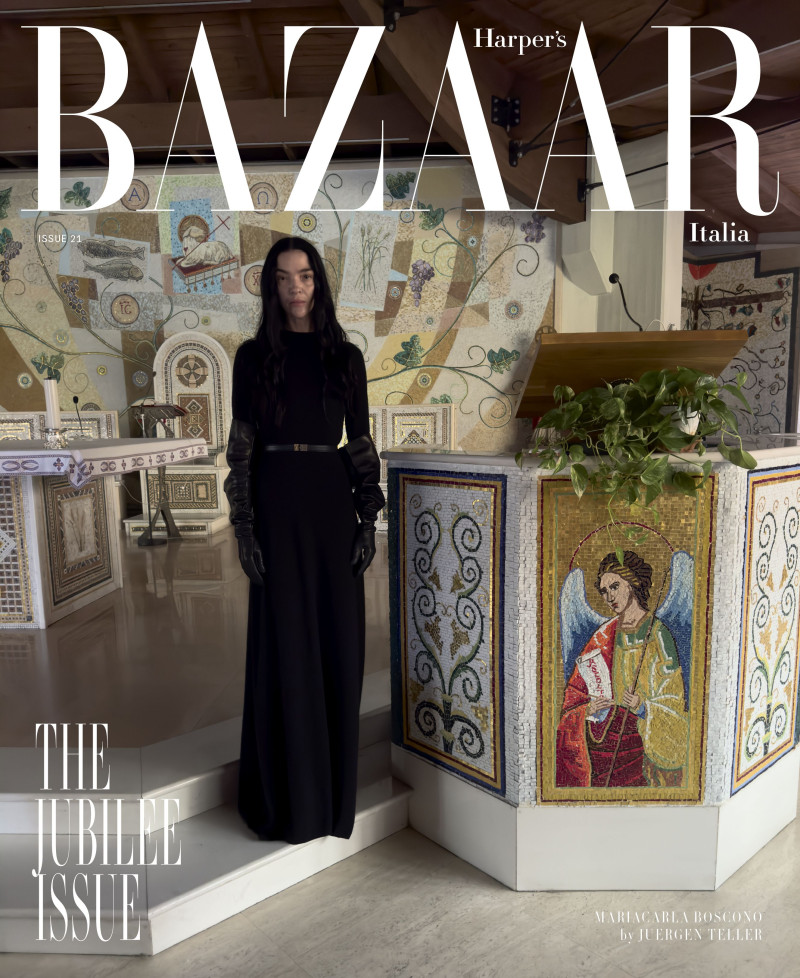 Mariacarla Boscono featured on the Harper\'s Bazaar Italy cover from June 2025