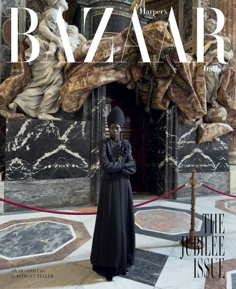 Awar Odhiang featured on the Harper\'s Bazaar Italy cover from June 2025