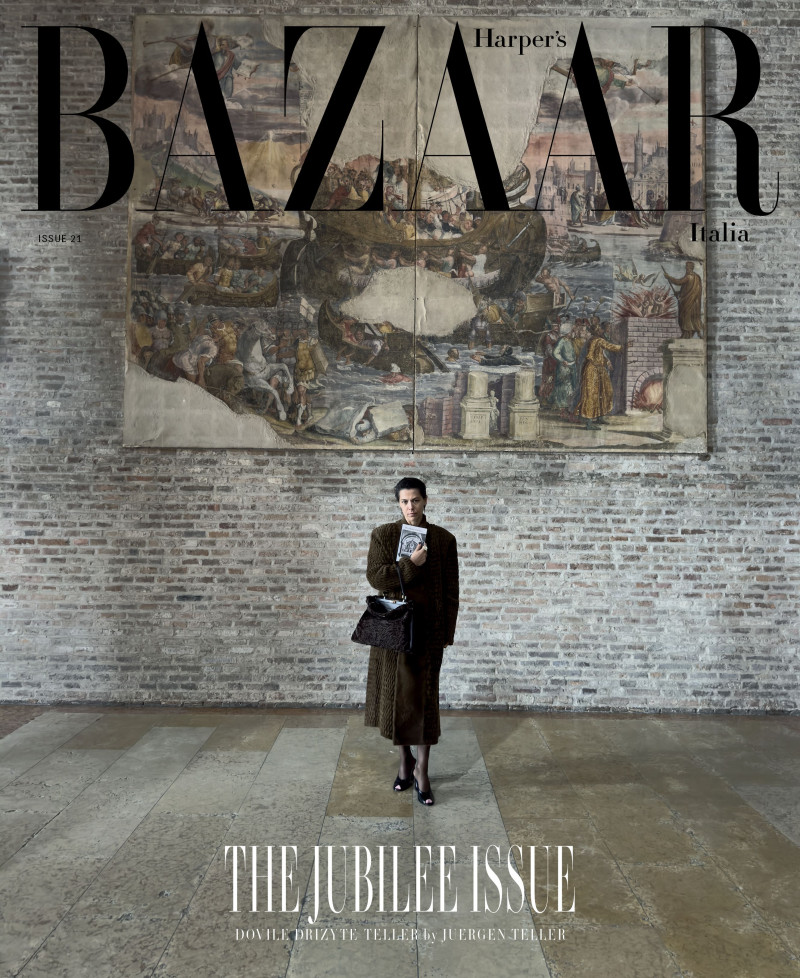 Dovile Drizyte featured on the Harper\'s Bazaar Italy cover from June 2025