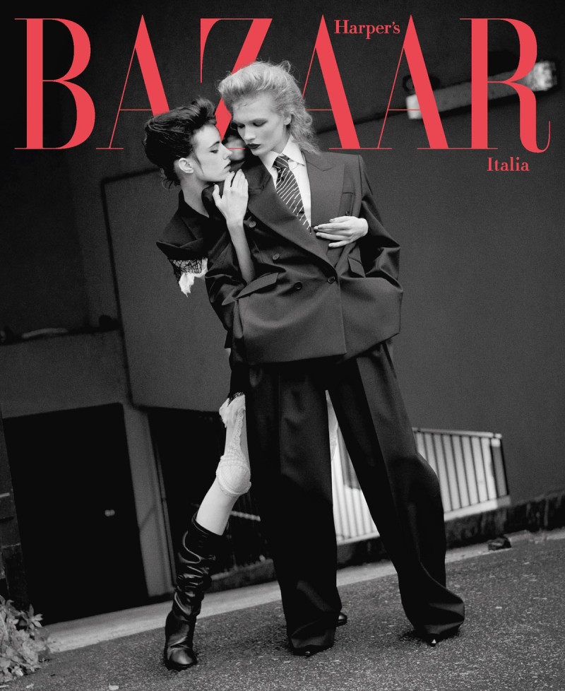 Karyna Maziar featured on the Harper\'s Bazaar Italy cover from March 2025
