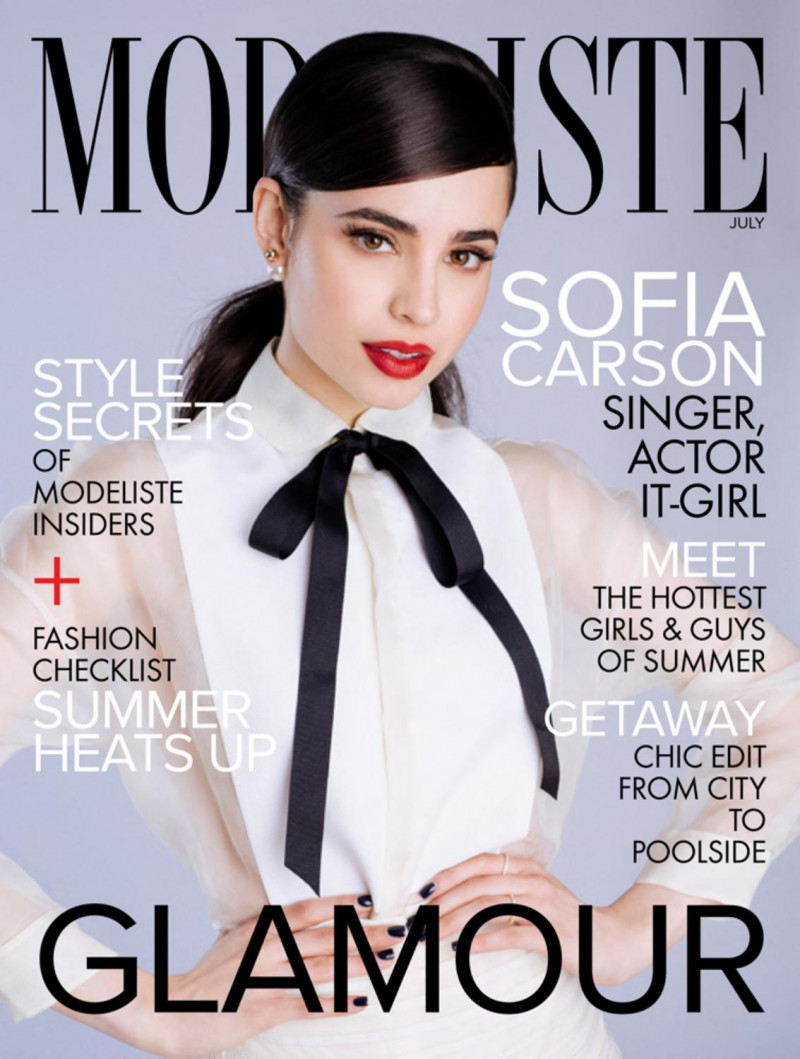 Sofia Carson featured on the Modeliste cover from July 2017