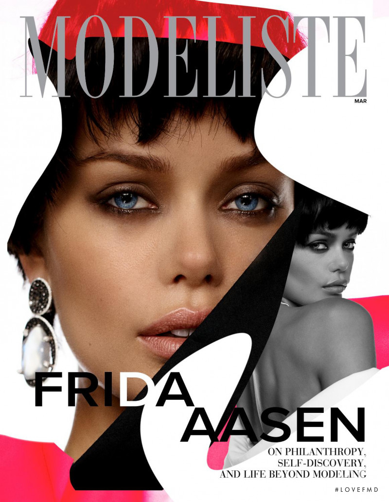 Frida Aasen featured on the Modeliste cover from March 2021