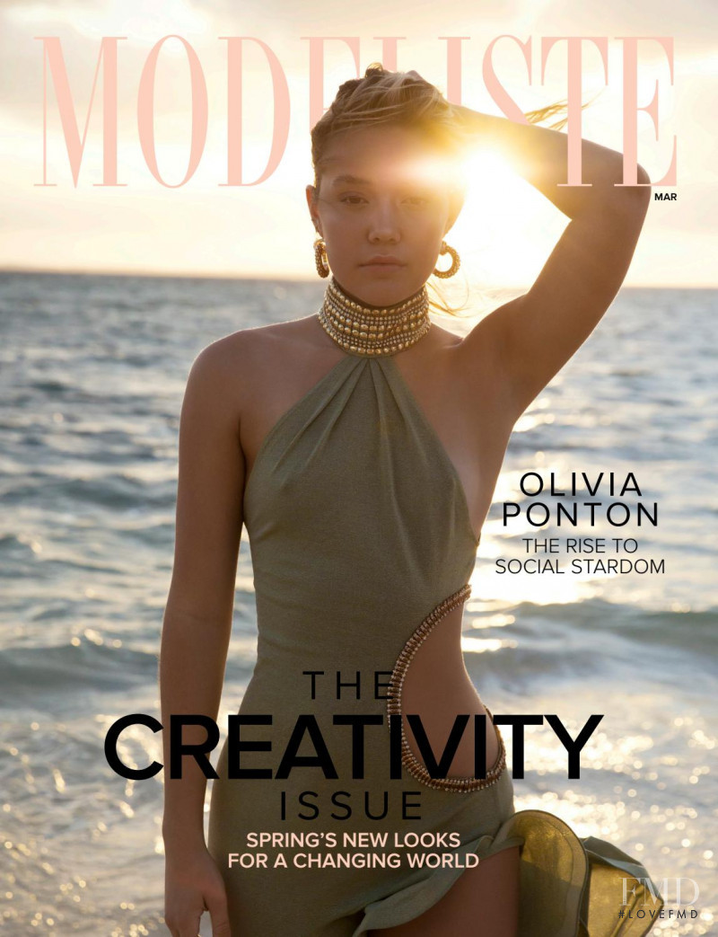 Olivia Ponton featured on the Modeliste cover from March 2021