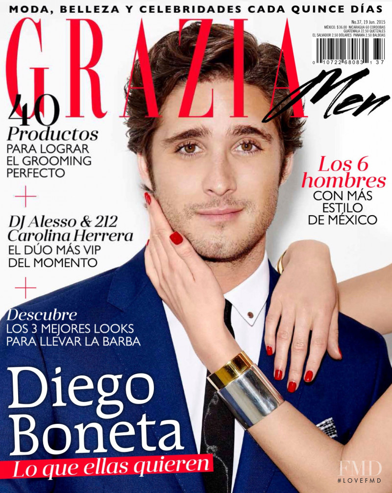 Diego Boneta featured on the Grazia Men Mexico cover from June 2015