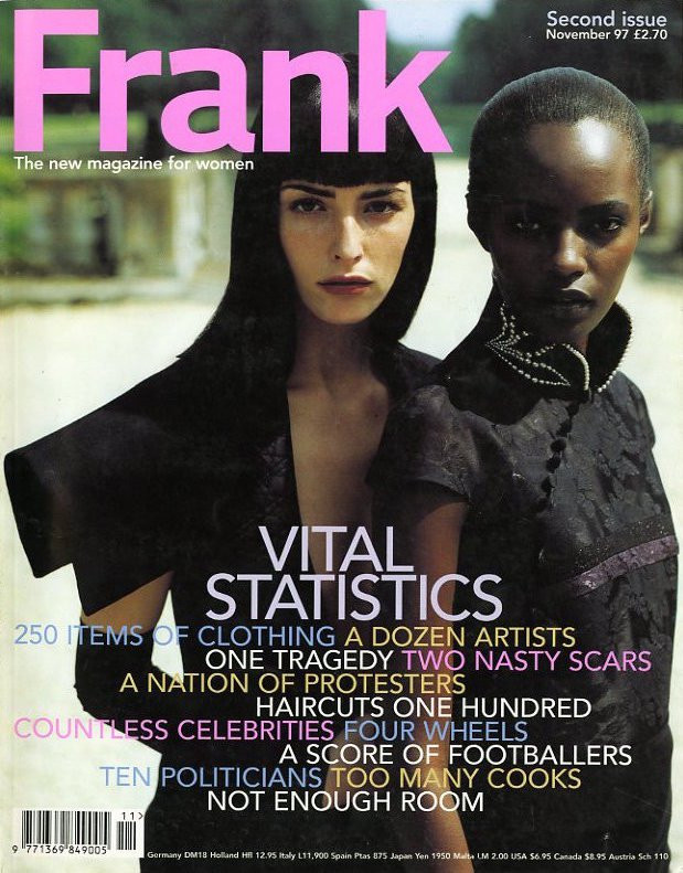 Danielle Zinaich, Kiara Kabukuru featured on the Frank cover from November 1997