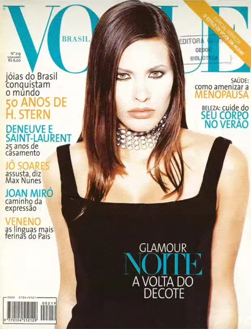 Melanie Bitti featured on the Vogue Brazil cover from January 1996