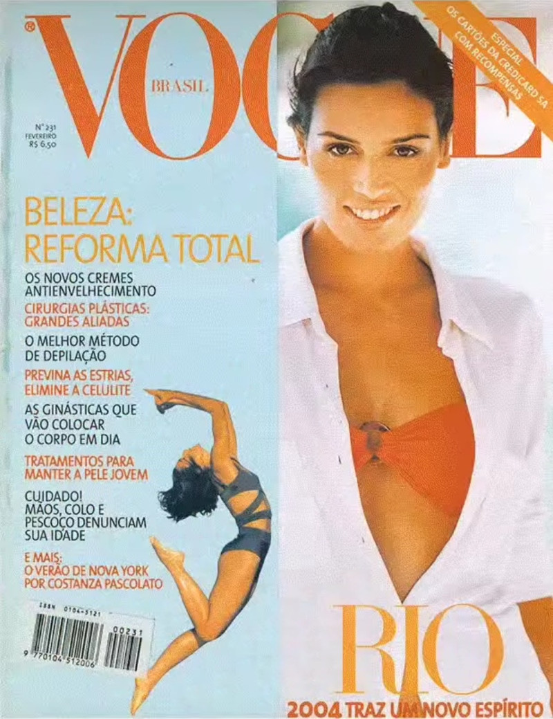 Cassia Avila featured on the Vogue Brazil cover from February 1997