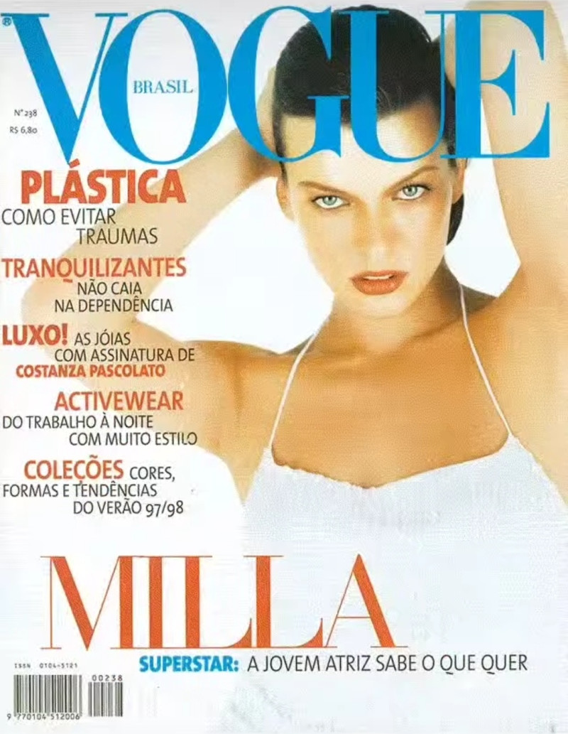 Milla Jovovich featured on the Vogue Brazil cover from September 1997