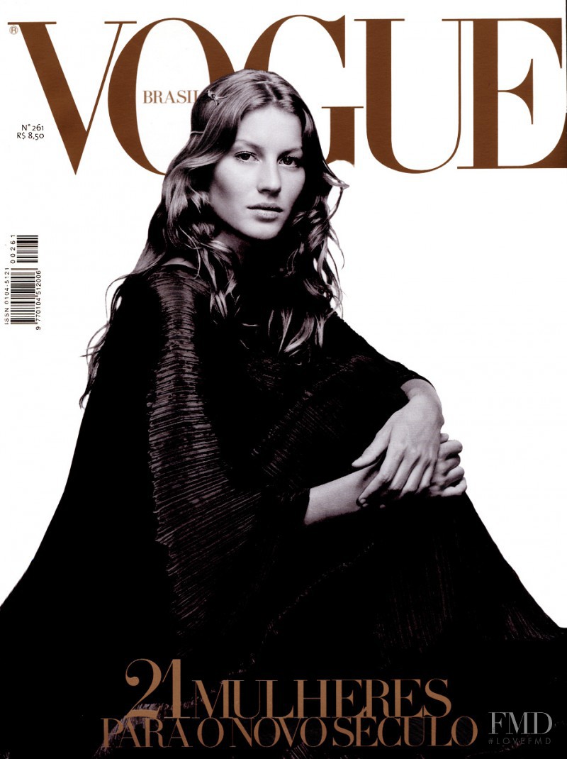 Gisele Bundchen featured on the Vogue Brazil cover from February 2000