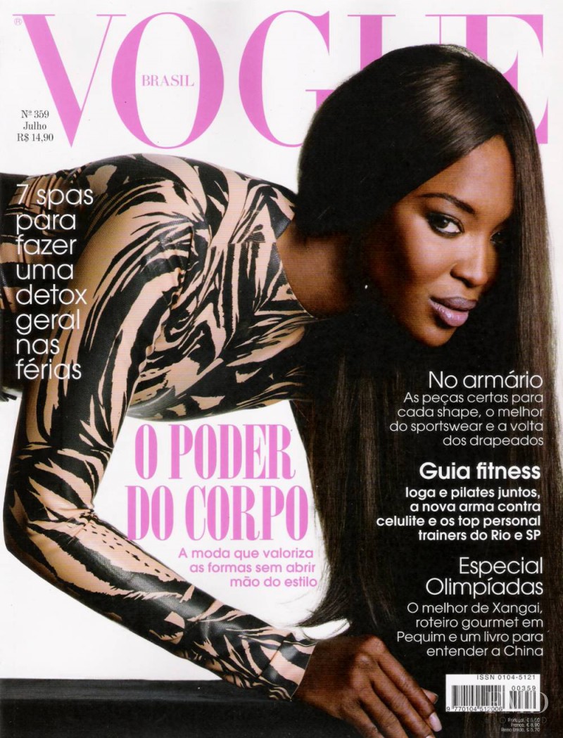 Naomi Campbell featured on the Vogue Brazil cover from July 2008