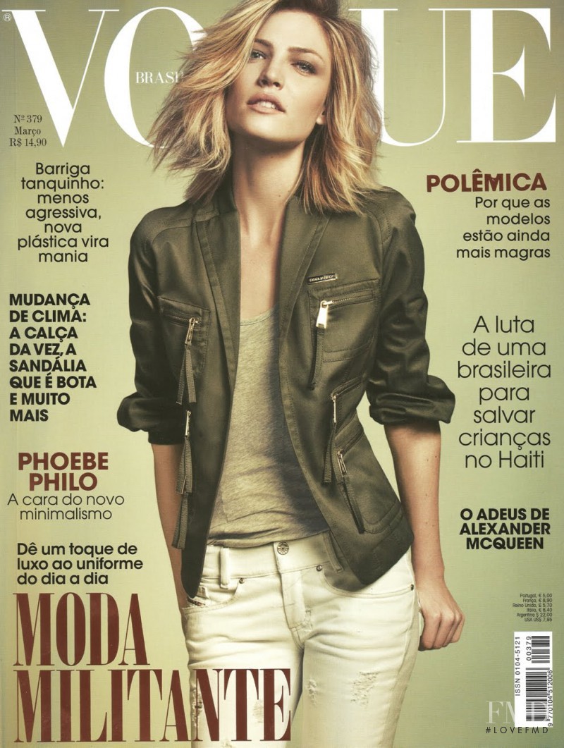 Barbara Berger featured on the Vogue Brazil cover from March 2010