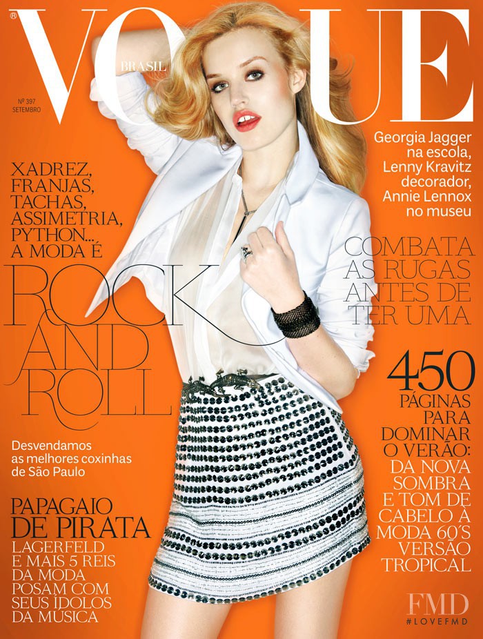 Georgia May Jagger featured on the Vogue Brazil cover from September 2011