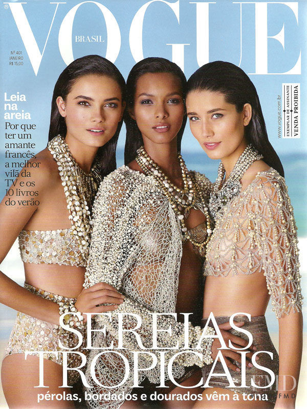 Tayane Leão, Lais Ribeiro, Marcelia Freesz featured on the Vogue Brazil cover from January 2012