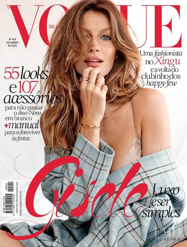 Gisele Bundchen featured on the Vogue Brazil cover from December 2013