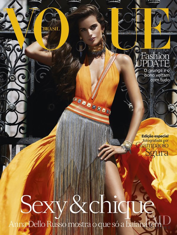 Izabel Goulart featured on the Vogue Brazil cover from February 2013